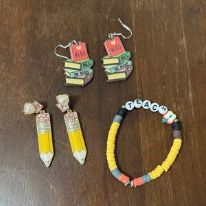 Set of teacher jewelry.